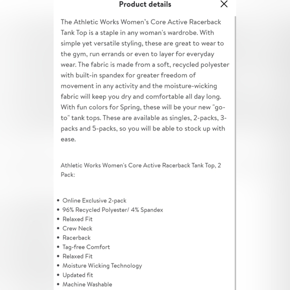 Athletic Works Core Active Women's 3pc. Bundle Tank Tops Racerback 8-10 Medium - Picture 12 of 12